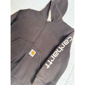 Carhartt Kids Brown Zip Up Hoodie Size 7